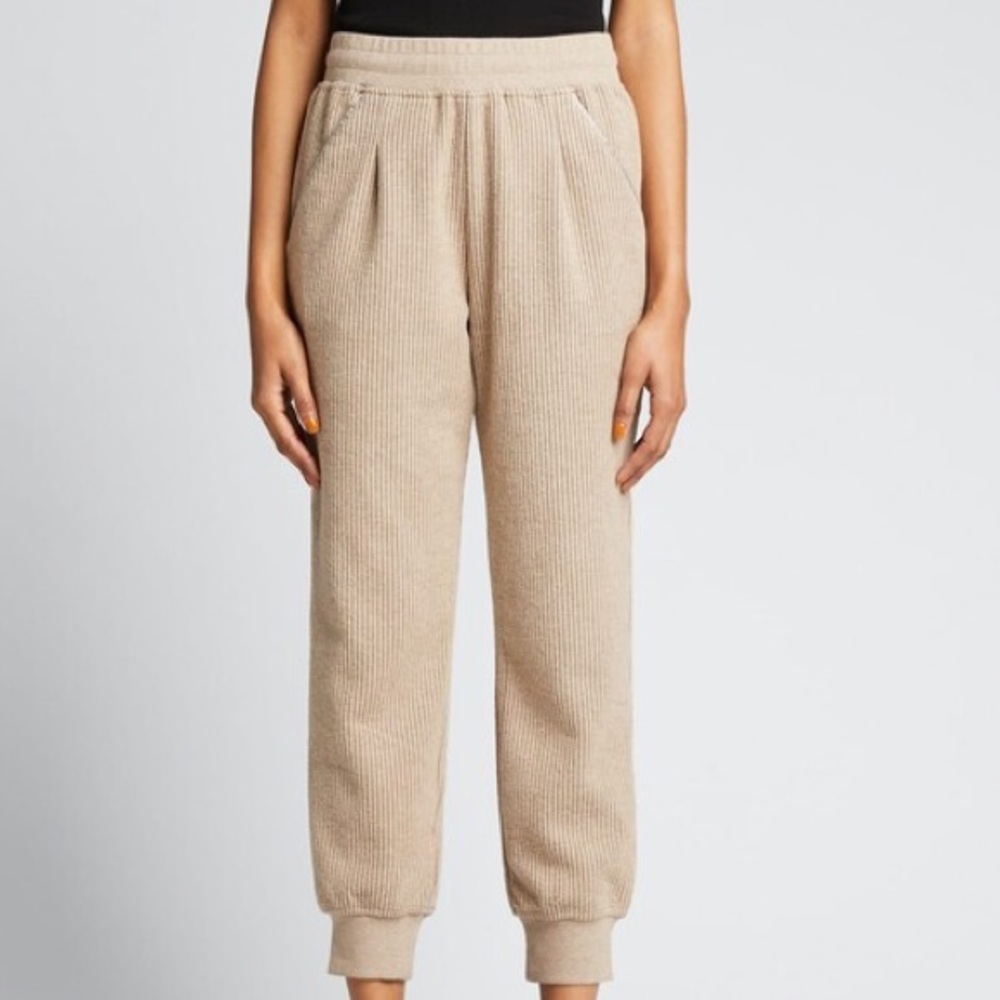 Varley Chaucer Ribbed Tan Sweatpants